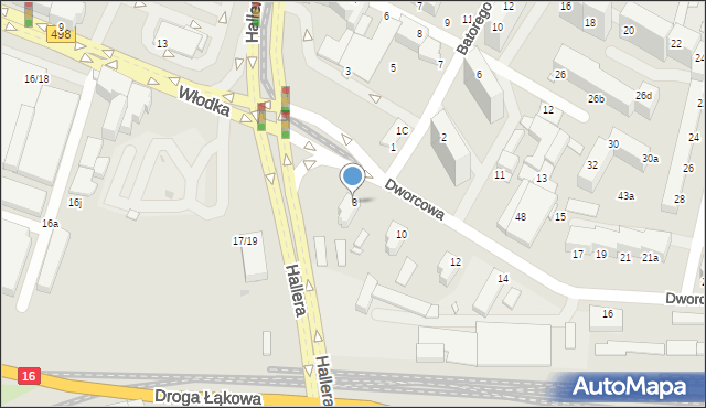 Grudziądz, Dworcowa, 8, mapa Grudziądza