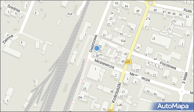Gryfice, Dworcowa, 19, mapa Gryfice