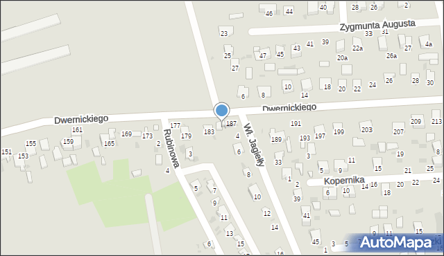 Hrubieszów, Dwernickiego Józefa, gen., 185, mapa Hrubieszów