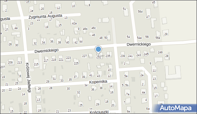 Hrubieszów, Dwernickiego Józefa, gen., 231, mapa Hrubieszów