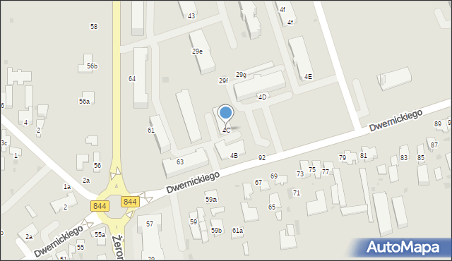 Hrubieszów, Dwernickiego Józefa, gen., 4C, mapa Hrubieszów