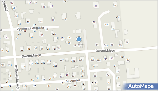 Hrubieszów, Dwernickiego Józefa, gen., 50, mapa Hrubieszów