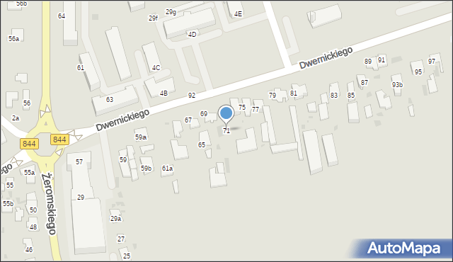 Hrubieszów, Dwernickiego Józefa, gen., 71, mapa Hrubieszów