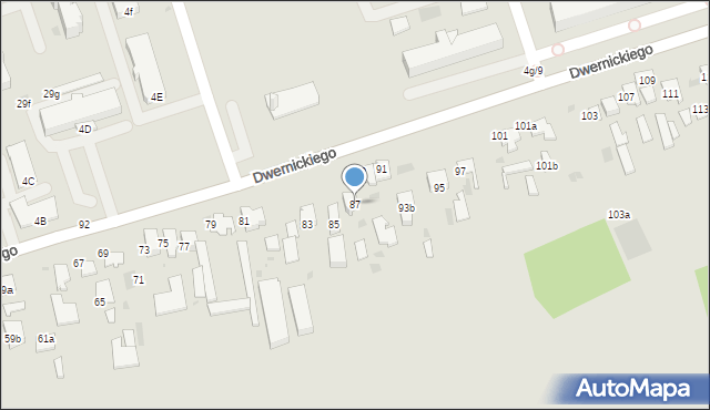 Hrubieszów, Dwernickiego Józefa, gen., 87, mapa Hrubieszów