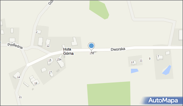 Huta Górna, Dworska, 15B, mapa Huta Górna
