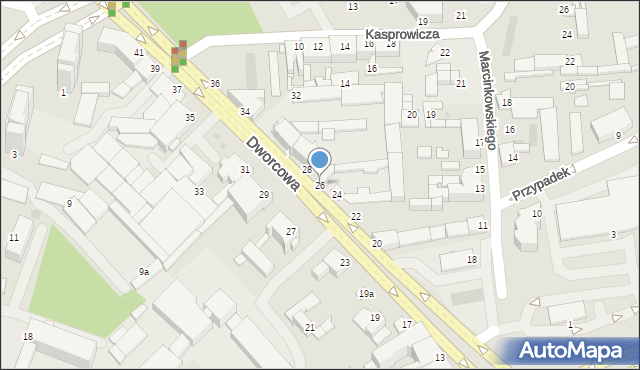 Inowrocław, Dworcowa, 26, mapa Inowrocławia