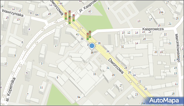 Inowrocław, Dworcowa, 35, mapa Inowrocławia
