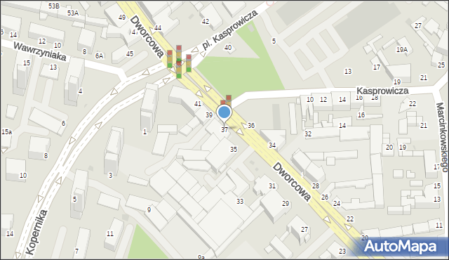 Inowrocław, Dworcowa, 37, mapa Inowrocławia