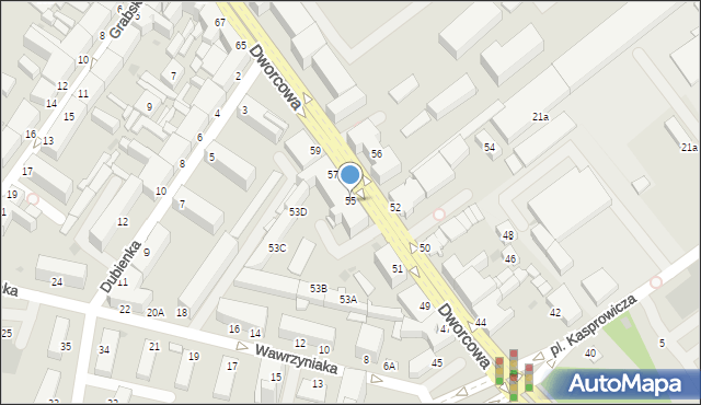 Inowrocław, Dworcowa, 55, mapa Inowrocławia