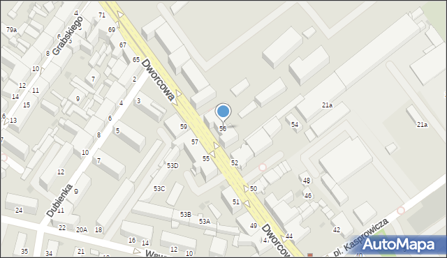 Inowrocław, Dworcowa, 56, mapa Inowrocławia