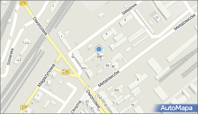 Inowrocław, Dworcowa, 90B, mapa Inowrocławia