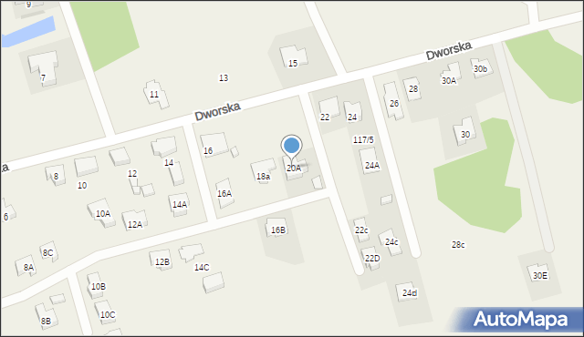 Izabelin, Dworska, 20A, mapa Izabelin