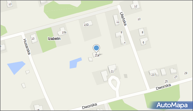 Izabelin, Dworska, 21a, mapa Izabelin