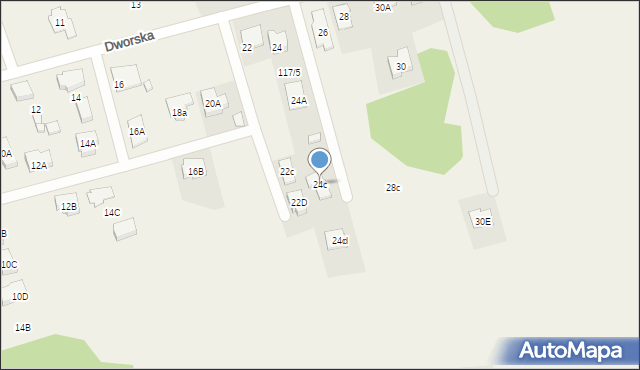 Izabelin, Dworska, 24c, mapa Izabelin