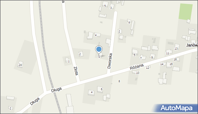 Janów, Dworska, 1, mapa Janów