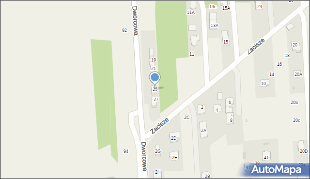 Janówek Pierwszy, Dworcowa, 25, mapa Janówek Pierwszy