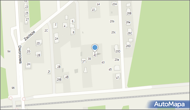 Janówek Pierwszy, Dworcowa, 41, mapa Janówek Pierwszy