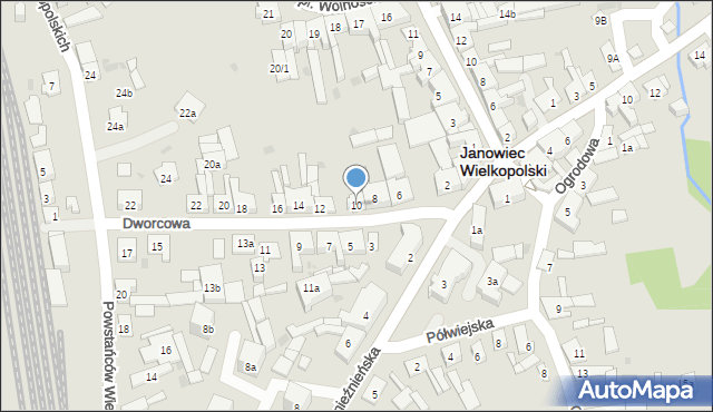 Janowiec Wielkopolski, Dworcowa, 10, mapa Janowiec Wielkopolski