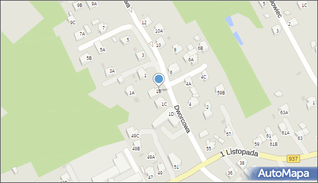 Jastrzębie-Zdrój, Dworcowa, 1B, mapa Jastrzębie-Zdrój