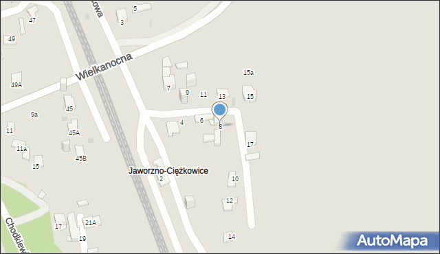 Jaworzno, Dworcowa, 8, mapa Jaworzno