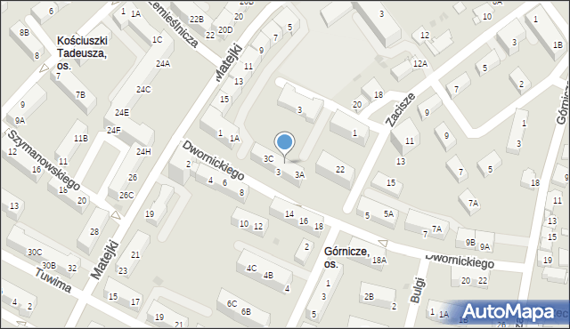 Jaworzno, Dwornickiego Stefana, 3B, mapa Jaworzno
