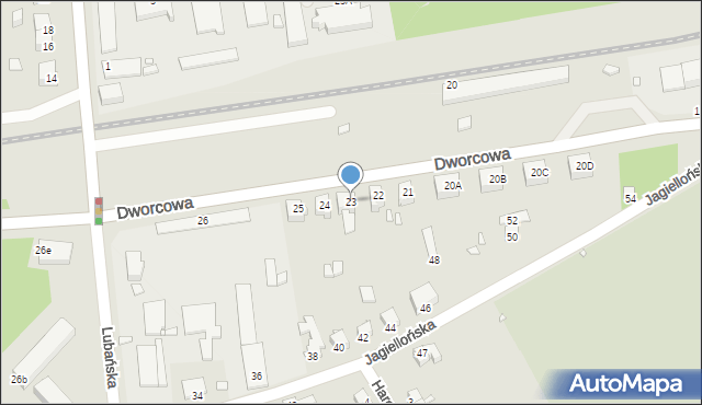 Jelenia Góra, Dworcowa, 23, mapa Jelenia Góra