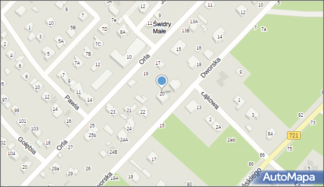 Józefów, Dworska, 20, mapa Józefów
