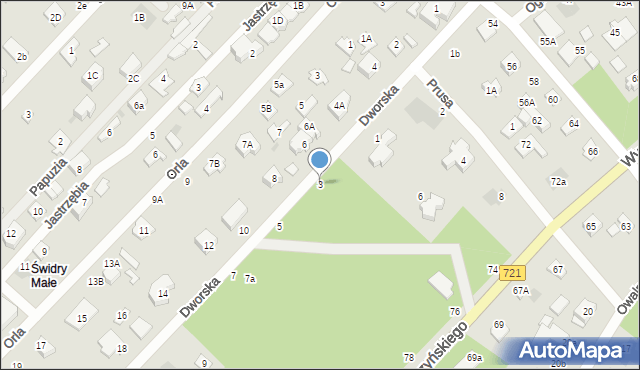 Józefów, Dworska, 3, mapa Józefów