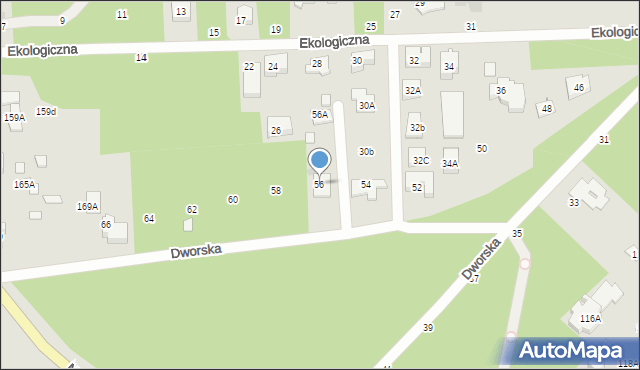 Józefów, Dworska, 56, mapa Józefów