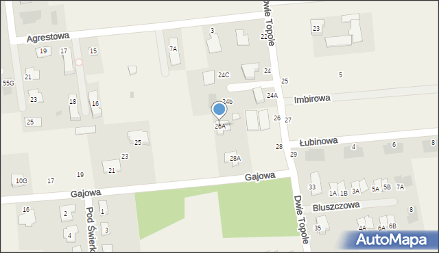 Kalinówka, Dwie Topole, 26A, mapa Kalinówka