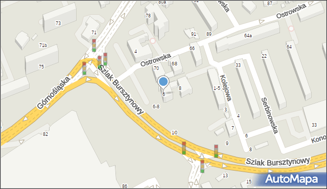 Kalisz, Dworcowa, 6, mapa Kalisza