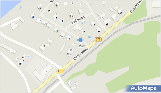 Kalisz Pomorski, Dworcowa, 20A, mapa Kalisz Pomorski