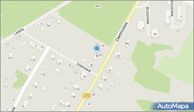 Kalisz Pomorski, Dworcowa, 34, mapa Kalisz Pomorski
