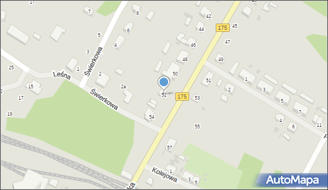 Kalisz Pomorski, Dworcowa, 52, mapa Kalisz Pomorski