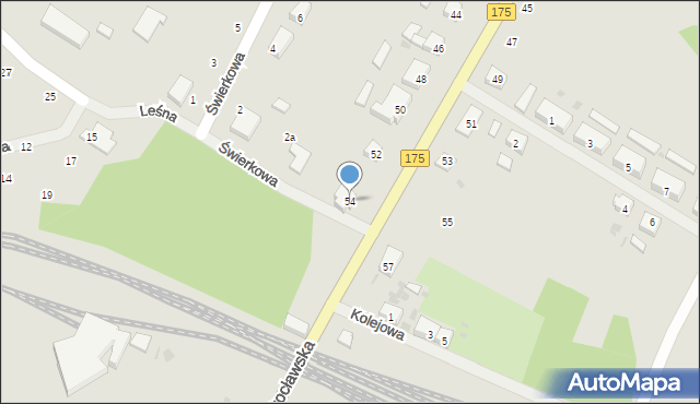 Kalisz Pomorski, Dworcowa, 54, mapa Kalisz Pomorski