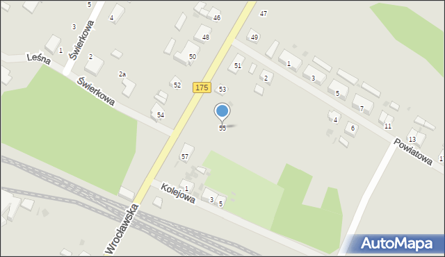 Kalisz Pomorski, Dworcowa, 55, mapa Kalisz Pomorski
