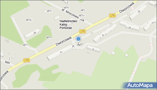 Kalisz Pomorski, Dworcowa, 35a, mapa Kalisz Pomorski