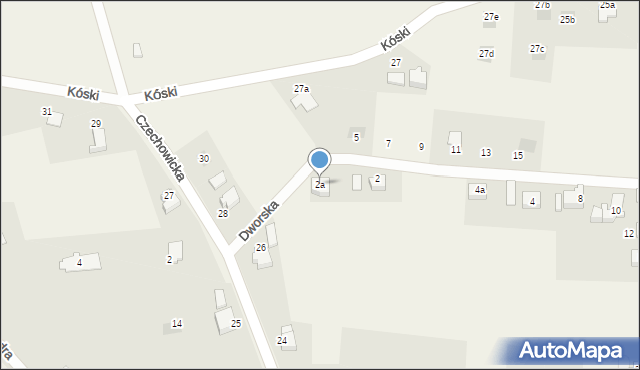 Kaniów, Dworska, 2a, mapa Kaniów