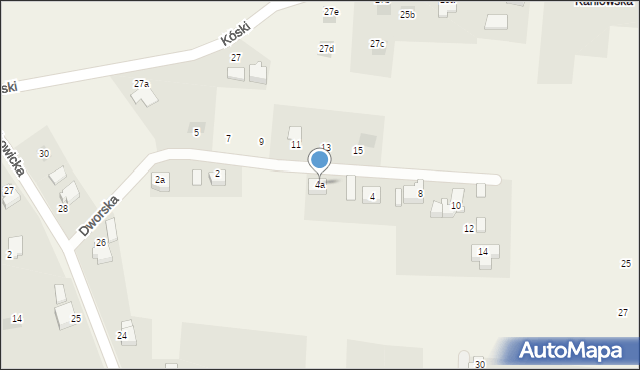 Kaniów, Dworska, 4a, mapa Kaniów
