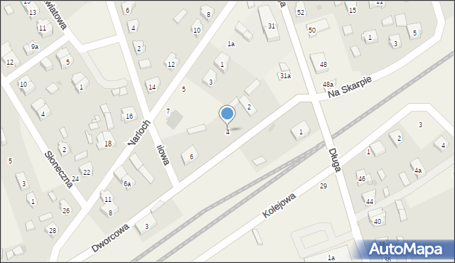 Karsin, Dworcowa, 4, mapa Karsin