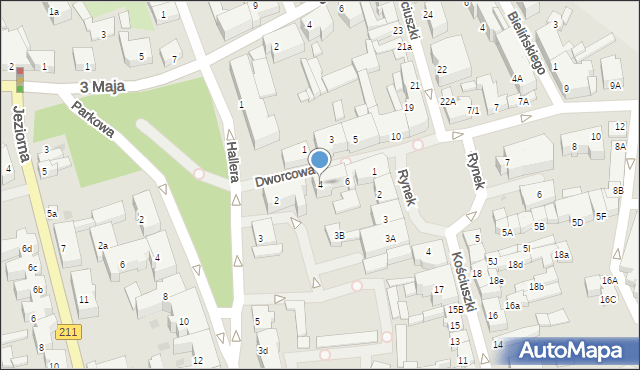 Kartuzy, Dworcowa, 4, mapa Kartuzy