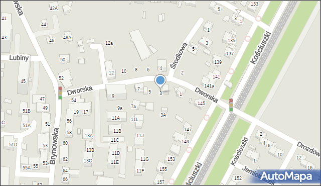 Katowice, Dworska, 3, mapa Katowic