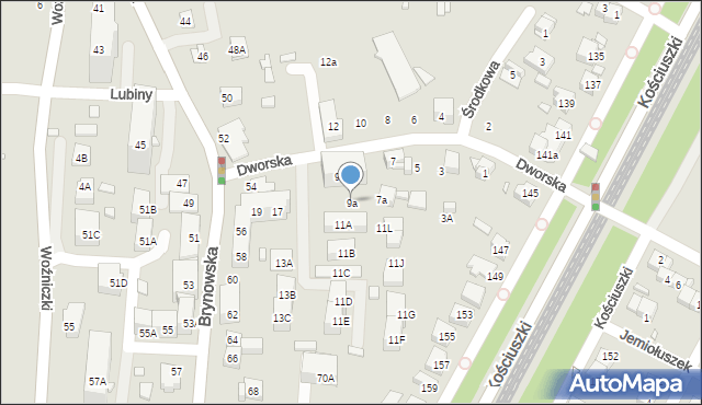 Katowice, Dworska, 9a, mapa Katowic