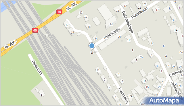 Kędzierzyn-Koźle, Dworcowa, 13, mapa Kędzierzyna-Koźle