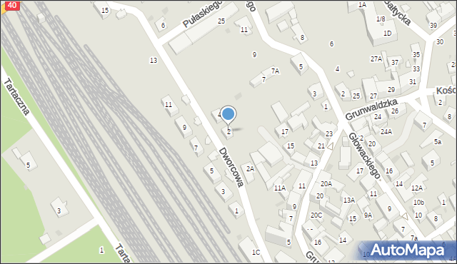 Kędzierzyn-Koźle, Dworcowa, 2, mapa Kędzierzyna-Koźle