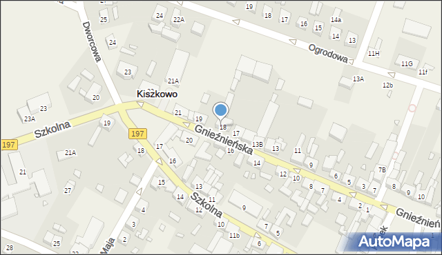 Kiszkowo, Dworcowa, 18, mapa Kiszkowo