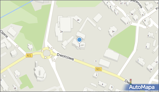 Knurów, Dworcowa, 1, mapa Knurów