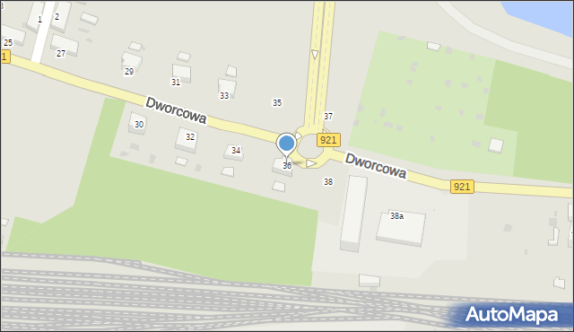 Knurów, Dworcowa, 36, mapa Knurów