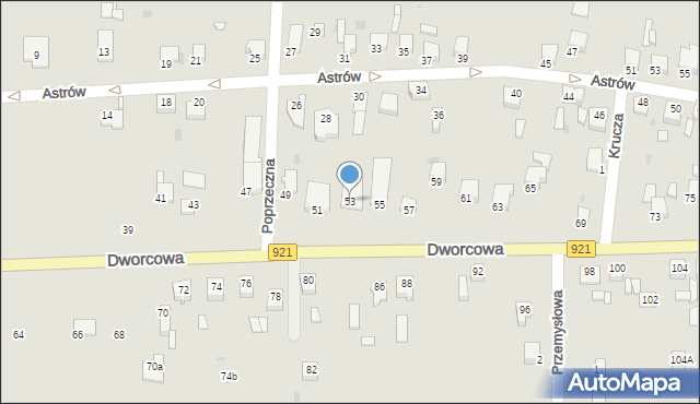 Knurów, Dworcowa, 53, mapa Knurów