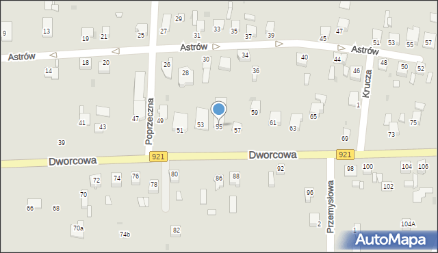 Knurów, Dworcowa, 55, mapa Knurów